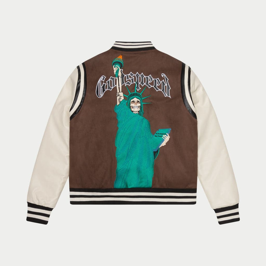 GODSPEED NEW YORK - I.G.W.T Varsity Jacket (Brown/Cream)