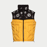 Paisley Print Puffer Down Jacket (Yellow) - PUFFER JACKET