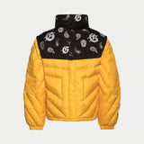 Paisley Print Puffer Down Jacket (Yellow) - PUFFER JACKET