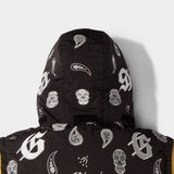 Paisley Print Puffer Down Jacket (Yellow) - PUFFER JACKET