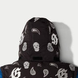 Paisley Print Puffer Down Jacket (Blu) - PUFFER JACKET