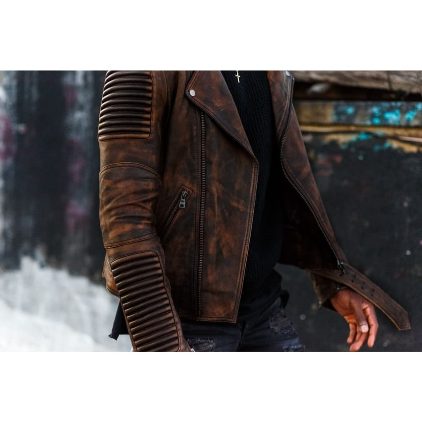 Stealth Moto Jacket ( Vintage Brown ) LEATHER JACKET