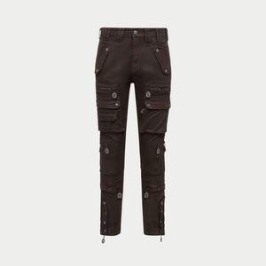 Wax Flare Premium Cargo Pants (Brown) - CARGO PANTS